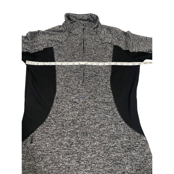 Athleta Running Wild Half Zip Gray Black‎ Long Sleeve Shirt Size M - Picture 7 of 8